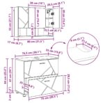 Badezimmermöbel-Set mit Regal 2 pcs Weiss Sperrholz und Metall – Bild 12