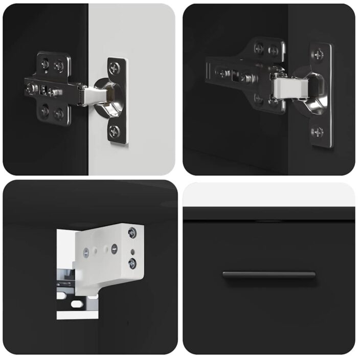 Badezimmermöbel-Set mit Regal 2 pcs Weiss Sperrholz und Metall – Bild 8