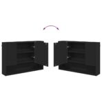 Badezimmermöbel-Set mit Regal 2 pcs Weiss Sperrholz und Metall – Bild 9