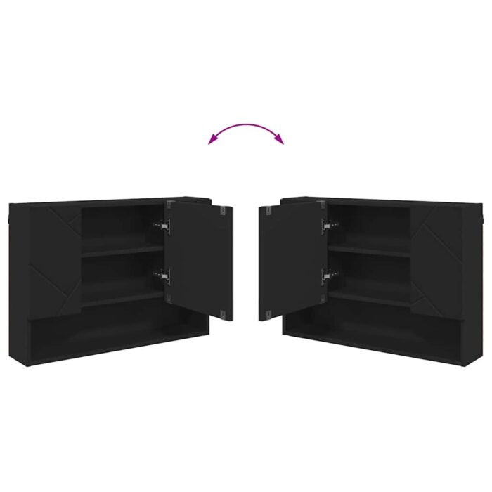 Badezimmermöbel-Set mit Regal 2 pcs Weiss Sperrholz und Metall – Bild 9