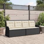 Gartenbank Schwarz Poly-Rattan