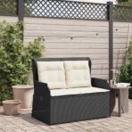 Gartenbank Schwarz Poly-Rattan
