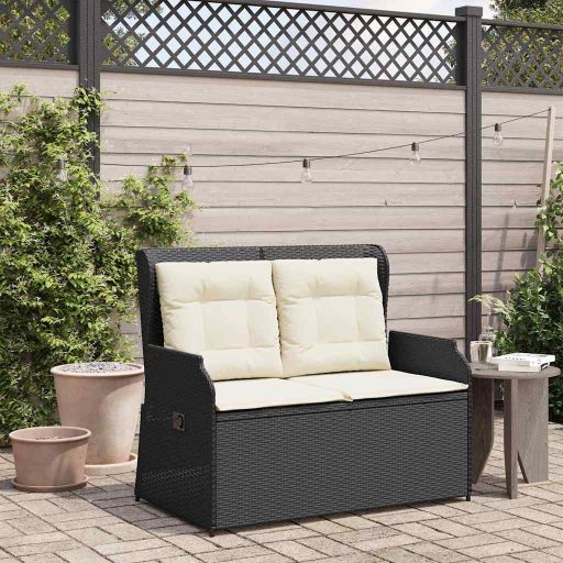 3394458_1.jpg Gartenbank Schwarz Poly-Rattan – Bild 1