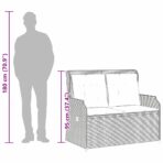 Gartenbank Schwarz Poly-Rattan – Bild 10