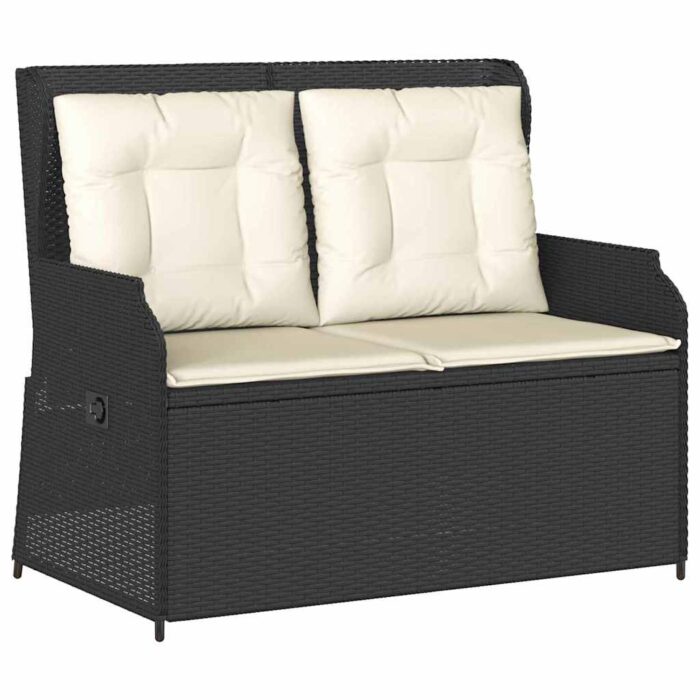 Gartenbank Schwarz Poly-Rattan – Bild 2
