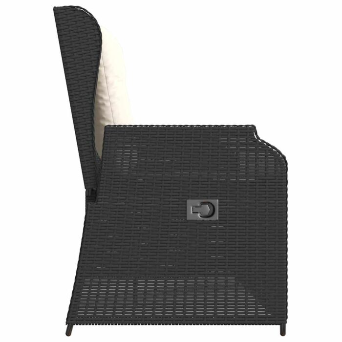 Gartenbank Schwarz Poly-Rattan – Bild 5