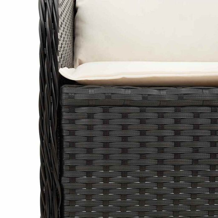 Gartenbank Schwarz Poly-Rattan – Bild 7