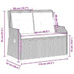 Gartenbank Schwarz Poly-Rattan – Bild 9