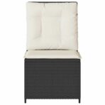 Garten-Sofa mit Kissen Schwarz und Cremeweiss Poly-Rattan – Bild 4