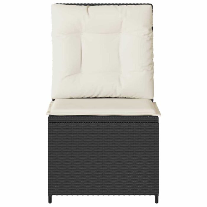 Garten-Sofa mit Kissen Schwarz und Cremeweiss Poly-Rattan – Bild 4