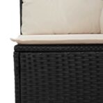Garten-Sofa mit Kissen Schwarz und Cremeweiss Poly-Rattan – Bild 7