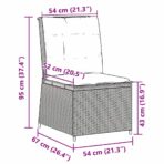 Garten-Sofa mit Kissen Schwarz und Cremeweiss Poly-Rattan – Bild 9