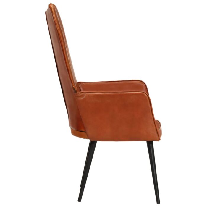 Ohrensessel Grau Echtleder – Bild 4