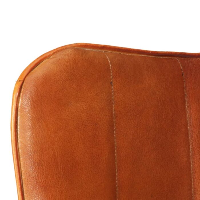 Ohrensessel Grau Echtleder – Bild 5