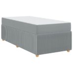 Bettrahmen mit Matratze Hellgrau 80 x 200 cm Stoff – Bild 2
