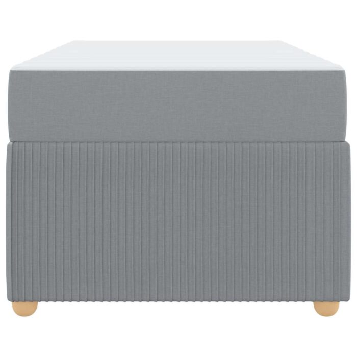 Bettrahmen mit Matratze Hellgrau 80 x 200 cm Stoff – Bild 7