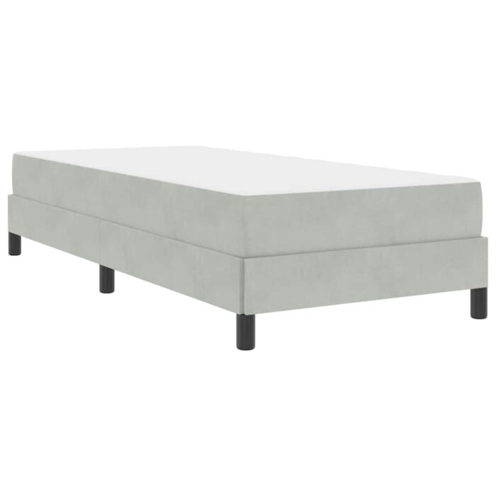 Boxspringbett mit Matratze Hellgrau 80 x 200 cm Stoff – Bild 2