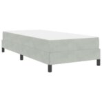 Boxspringbett mit Matratze Hellgrau 80 x 200 cm Stoff – Bild 9