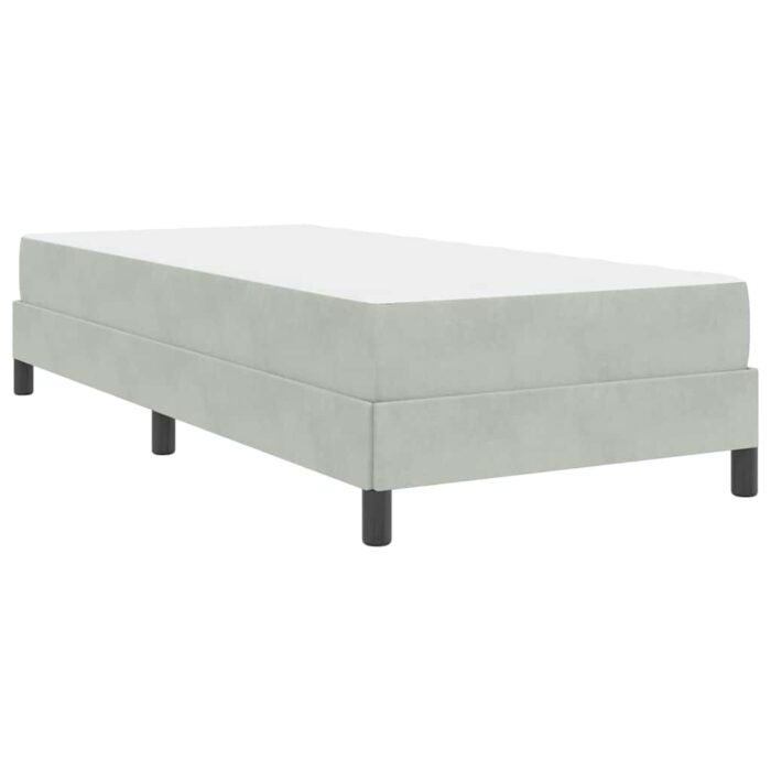 Boxspringbett mit Matratze Hellgrau 80 x 200 cm Stoff – Bild 9