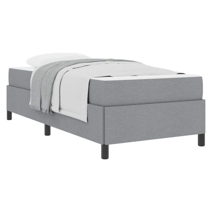 Boxspringbett Hellgrau 80 x 200 cm Stoff – Bild 3