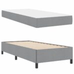 Boxspringbett Hellgrau 80 x 200 cm Stoff – Bild 6