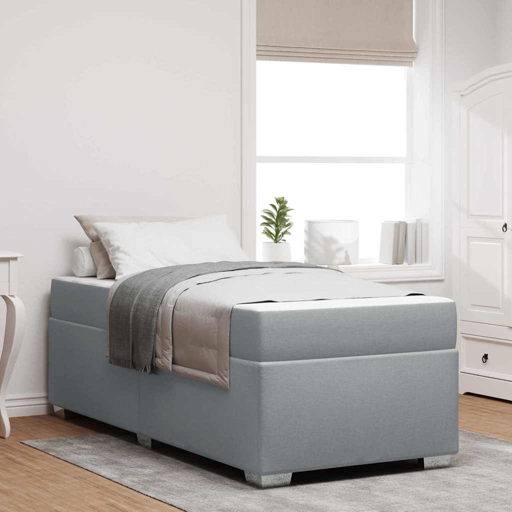 3399145_1.jpg Bettrahmen mit Matratze Hellgrau 80 x 200 cm Stoff – Bild 1