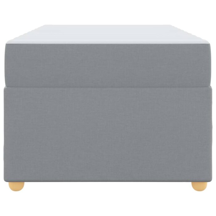 Bettrahmen mit Matratze Hellgrau 80 x 200 cm Stoff – Bild 7