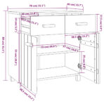 Sideboard HAMAR Honigbraun 79x40x80 cm Massivholz Kiefer – Bild 9
