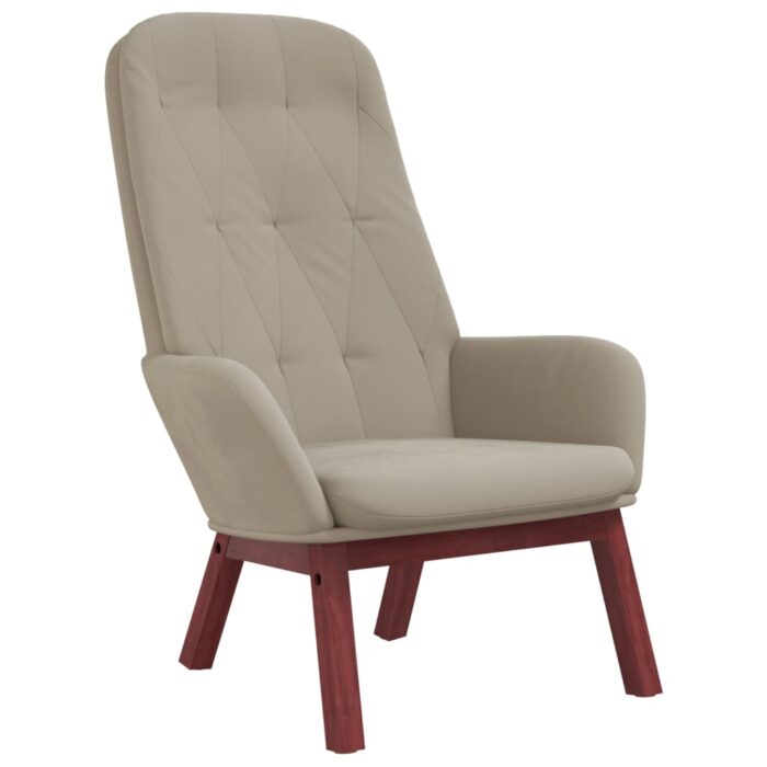 Relaxsessel Hellgrau Samt – Bild 2