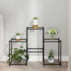 Blumenständer 83x25x60 cm Schwarz Eisen