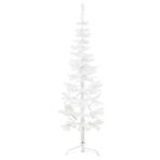 Künstlicher Halb-Weihnachtsbaum mit Ständer Schlank Weiss 120 cm