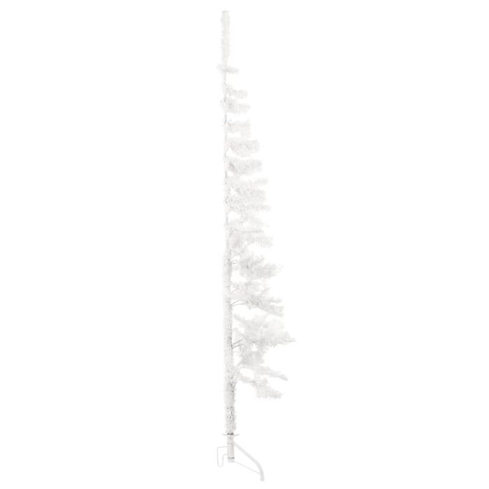 Künstlicher Halb-Weihnachtsbaum mit Ständer Schlank Weiss 120 cm – Bild 4