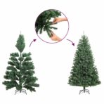 Künstlicher Halb-Weihnachtsbaum mit Ständer Schlank Weiss 120 cm – Bild 7