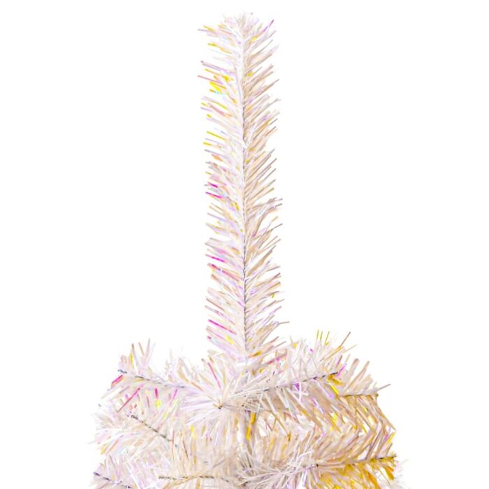 Künstlicher Weihnachtsbaum Schillernde Spitzen Weiss 120 cm PVC – Bild 4