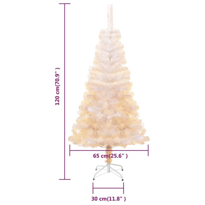 Künstlicher Weihnachtsbaum Schillernde Spitzen Weiss 120 cm PVC – Bild 7