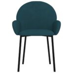 Esszimmerstühle 2 Stk. Blau Samt – Bild 4