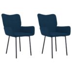 Esszimmerstühle 2 Stk. Hellgrau Samt – Bild 2