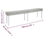Sitzbank Weiss 160x35x45 cm Natur Kubu Rattan & Massivholz Mahagoni – Bild 5