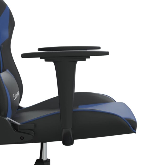 Gaming-Stuhl mit Massagefunktion Schwarz und Blau Kunstleder – Bild 12