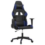 Gaming-Stuhl mit Massagefunktion Schwarz und Blau Kunstleder – Bild 2