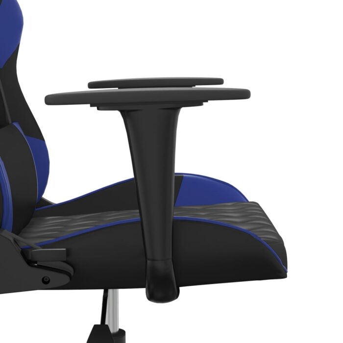 Gaming-Stuhl mit Massagefunktion Schwarz und Blau Kunstleder – Bild 9