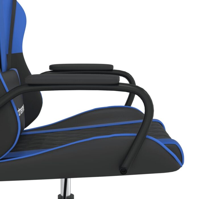 Gaming-Stuhl mit Massagefunktion Schwarz und Blau Kunstleder – Bild 8