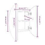 Badezimmerschrank mit Rundem Spiegel & LED Weiss 40x40x17,5 cm – Bild 8