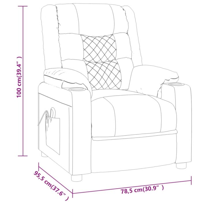 Relaxsessel Schwarz Kunstleder – Bild 9