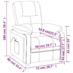 Massagesessel Hellgrau Stoff – Bild 11