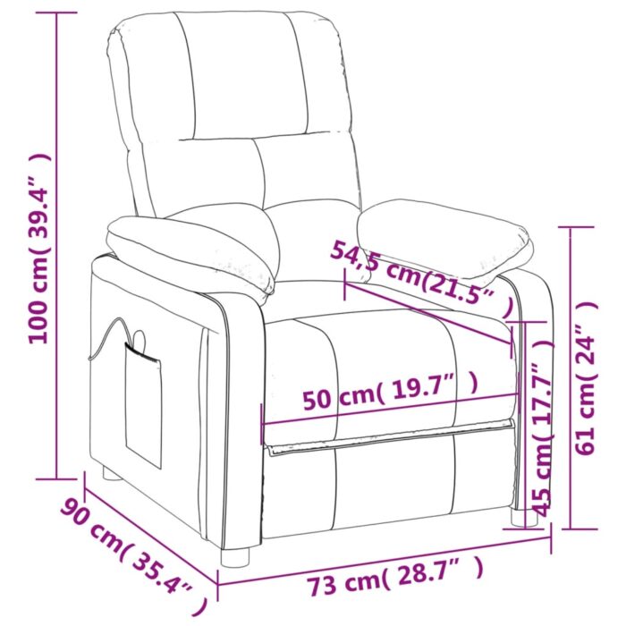Massagesessel Hellgrau Stoff – Bild 11