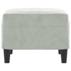 Fusshocker Hellgrau 60x50x41 cm Samt – Bild 4