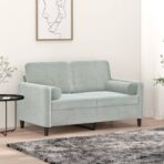 Zierkissen 2 Stk. Hellgrau Ø15x50 cm Samt