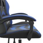 Gaming-Stuhl Drehbar Schwarz und Blau Kunstleder – Bild 7