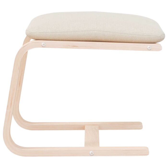 Fusshocker Creme 51x41x40 cm Stoff – Bild 5